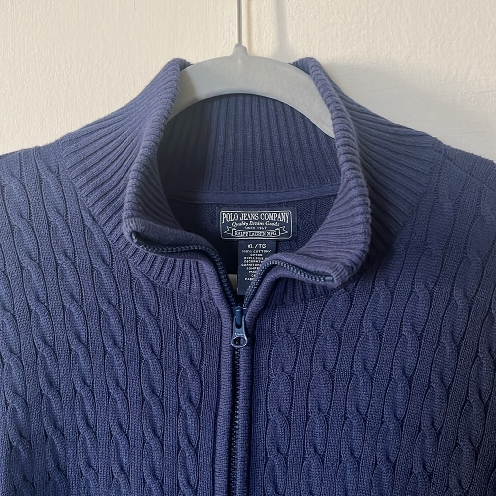 POLO JEANS COMPANY / RALPH LAUREN MFG / NAVY Half zip-up PULL OVER / Men’s